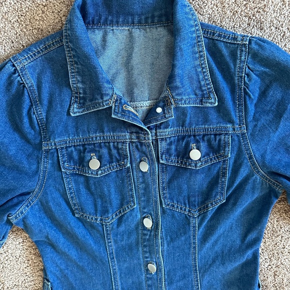 Dazy Denim Button-Up Front Dress - Size Medium - Picture 3 of 9